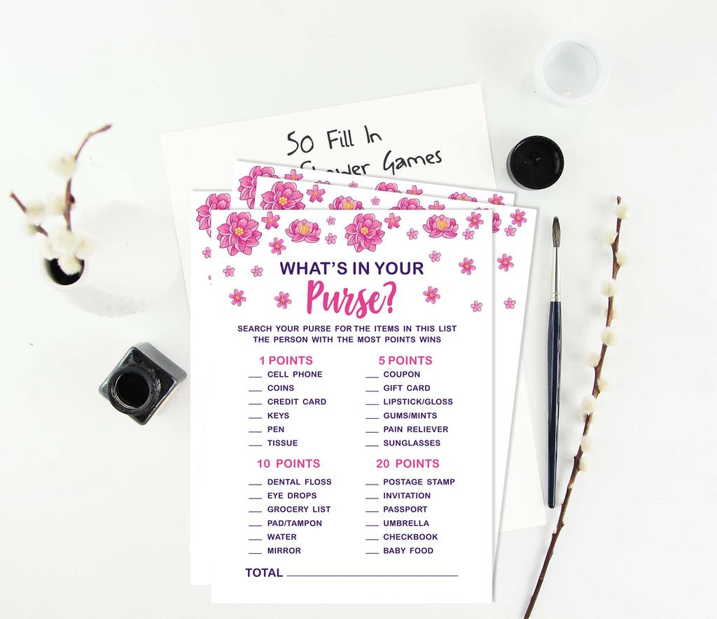 Inkdotpot Игровой набор для детского душа из 50 игр BabyA AlphabetA ABCA Игра Unicorn Floral Party