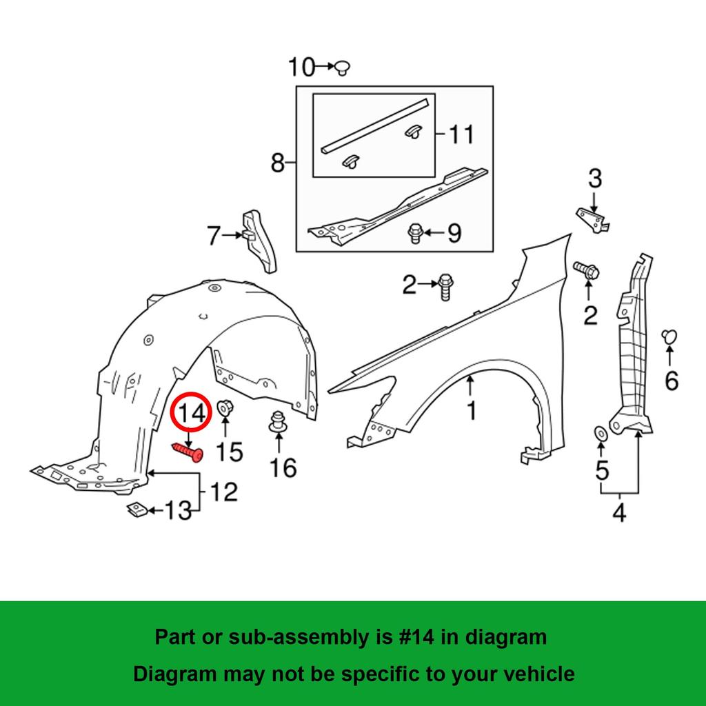 OAUTOO 50 шт. Винты-фиксаторы подкрылка бампера для Honda 90103-TA0-000