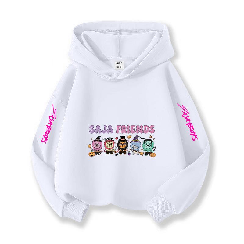 Kpop Korean Style Christmas Holiday Casual Children's Hooded Sportswear Halloween Witch Hunting Fan Fashion Girl Top