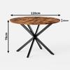 Round Dining Table Industrial Style diameter 120 cm Spacious with X-Legs Vintage Brown-Black Kitchen Living Room