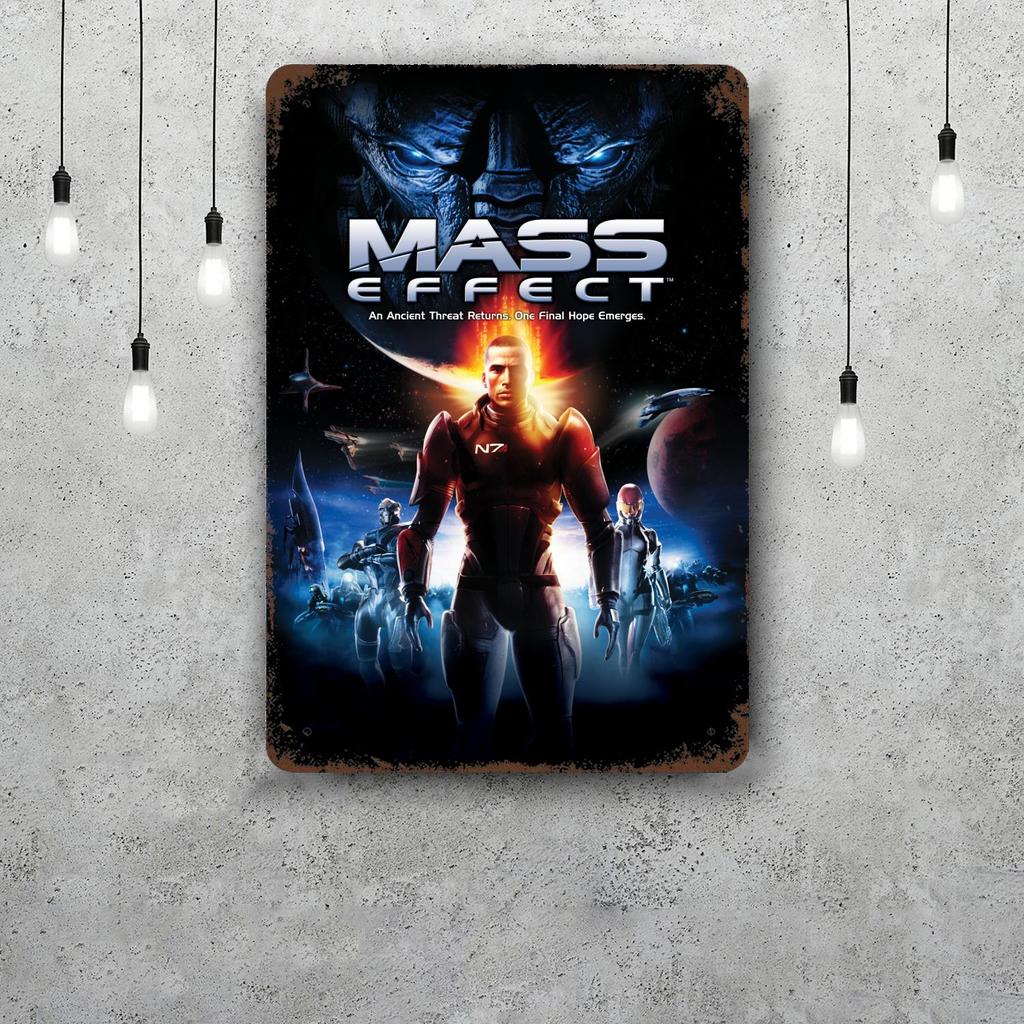 Гаррус Крупным Планом Mass Effect Винтажные Металлические Жестяные Вывески Постеры Декор Ретро Металлическая Табличка Настенное Искусство Декор для Гаража Бара