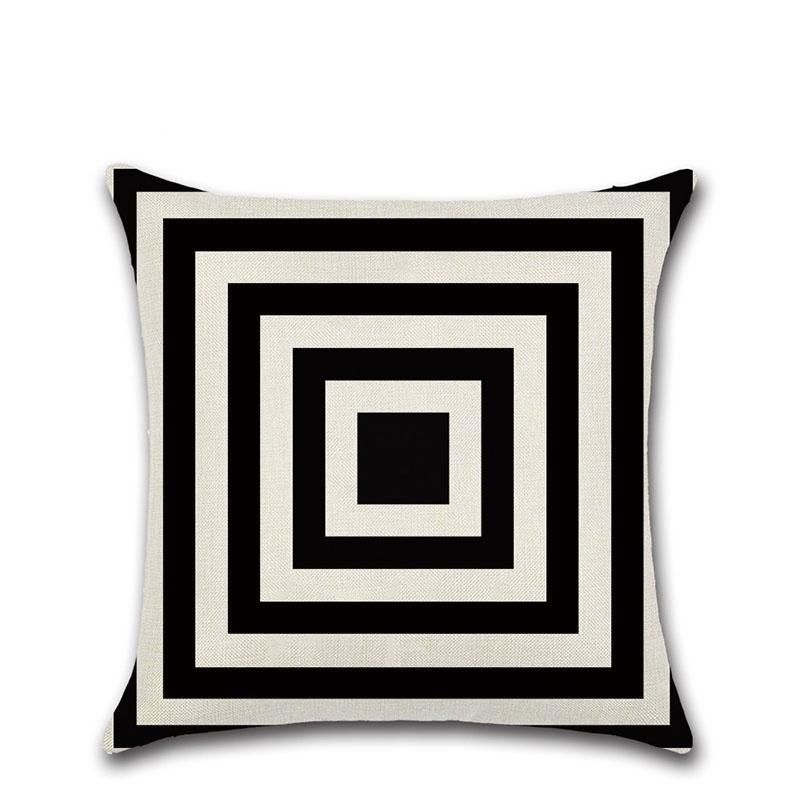 Elegant Black White Geometric Waves Cushion Cover For Home Bed Decoration
