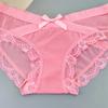 3 шт. Женское сетчатое нижнее белье с низкой посадкой, кружевными оборками, милые женские перспективные сексуальные трусы, удобные трусики