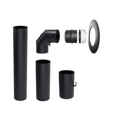 Комплект стальных труб диаметром 130 мм для подключения чугунной печи