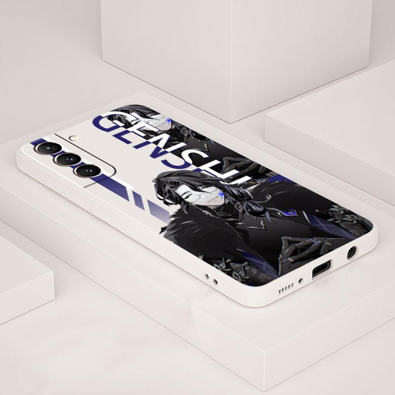 Genshion Impact Tartaglia Anime Case For Samsung Galaxy S21 5g S10e S23 Ultra S20 Fe S10 S22 S9 Plus S8 Square Liquid Cover