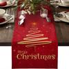 Linen Christmas Table Runner Snowman Xmas Tree Home Dining Table Cover Tablecloth 2025 Navidad Noel Christmas Decorations 2025