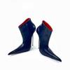 FHC 14cm Extremely Pointy Toe Unisex High Heeled Ankle Boots,Men Bed Cosplay Shoes,Woman Fetish Short Botas,Black,Custom Color