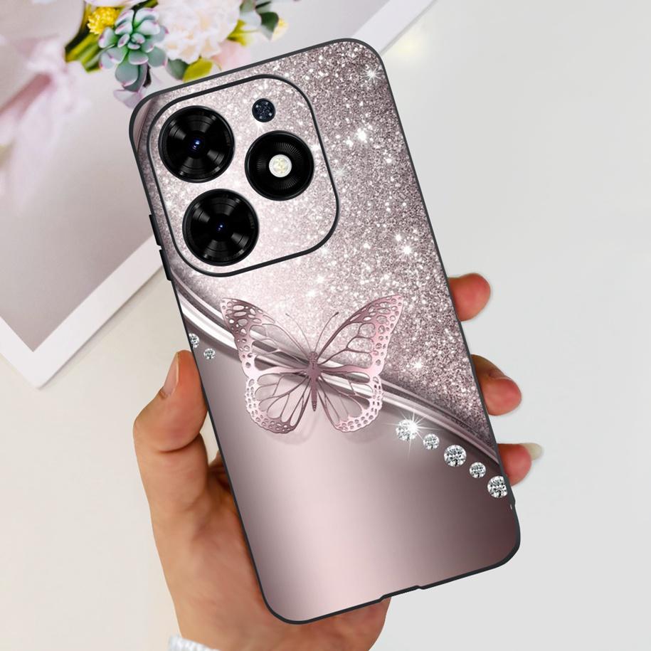 Чехол для Tecno Spark Go 2024 Популярный Цветок Астронавт Capa Силиконовый Мягкий Чехол для Tecno SparkGo 2024 BG6 Ударопрочный Корпус Телефона