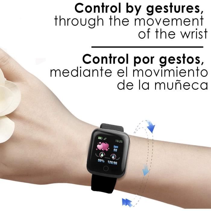 Bracelet Intelligent Id116 Bluetooth 4.0 Affichage Couleur, Moniteur Cardiaque, Pouls Et Mode Multisport, Rouge, Moyen (Dmab0[u1704]