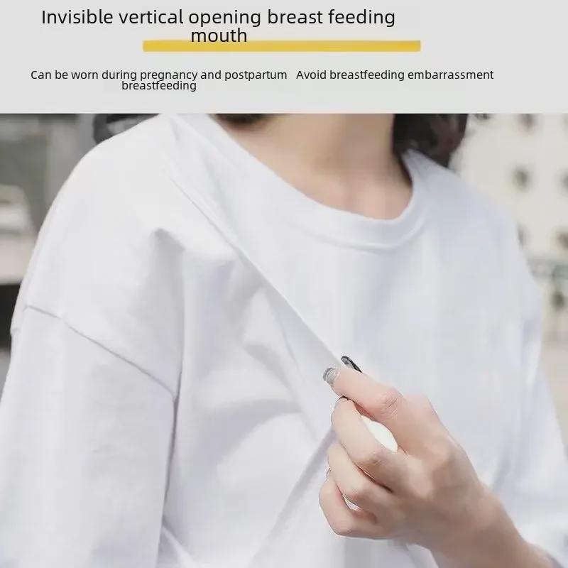 Maternity Long Sleeve Loose T-Shirts for Breastfeeding - Spring & Autumn Fashion