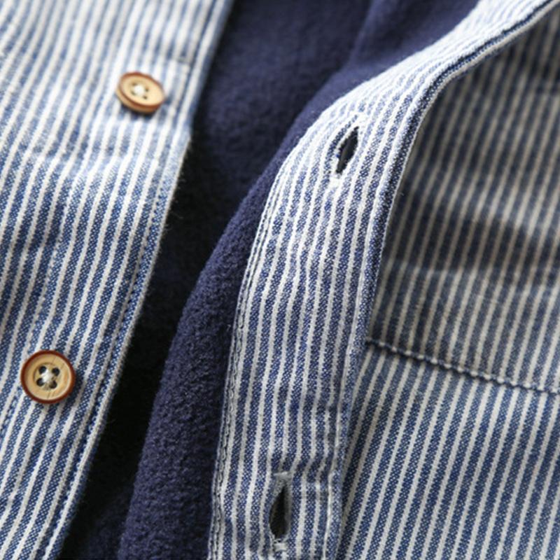 Зимняя толстая рубашка, мужская фланелевая рубашка с длинным рукавом, теплая полосатая рубашка, мужские топы высокого качества, одежда