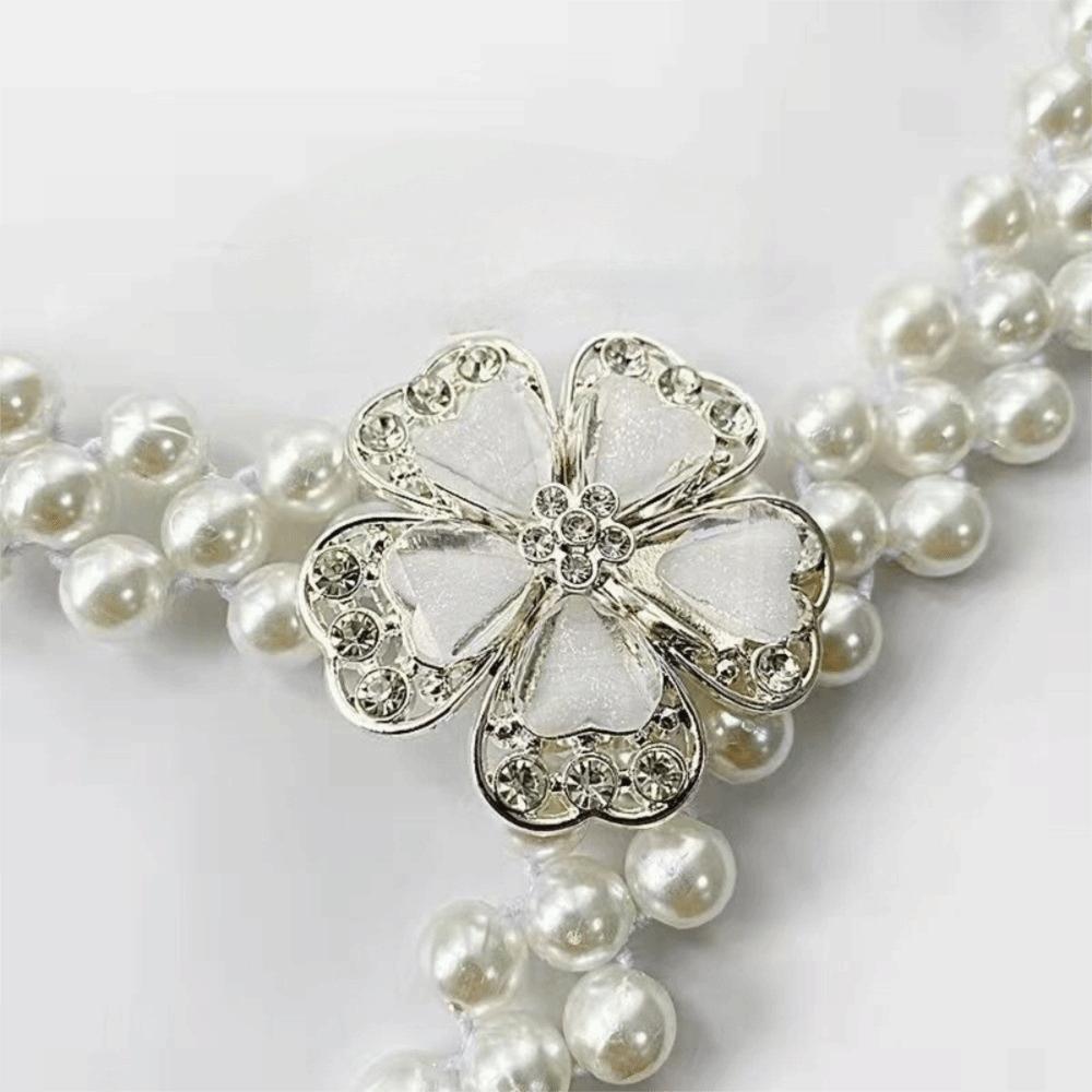 Boho Petal Pearl Waist Chain Thin Dress Skirt Belt Fashion Belly Chain Belt Women Dress Decoration