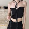 Ribbon Pearl Necklace Scarf Adjustable Polka Dots Scarf All-match Waist Chain  Summer Season