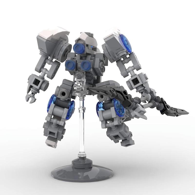 MOC Idea Small Mecha Exoskeleton Robot Set Ornaments Hand-made Assembled Building Block Toys Gift