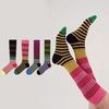 Striped Knee High Socks Women Retro Colorful Knee Socks Stretchy Breathable Casual Socks for Roller Skating Running Sports Daily Wear