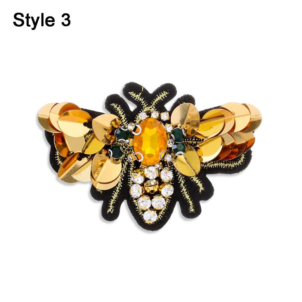 Beaded Rhinestone Apparel Sewing & Fabric Sew On Patch Bee Badge Sequin Patches Crystal Applique