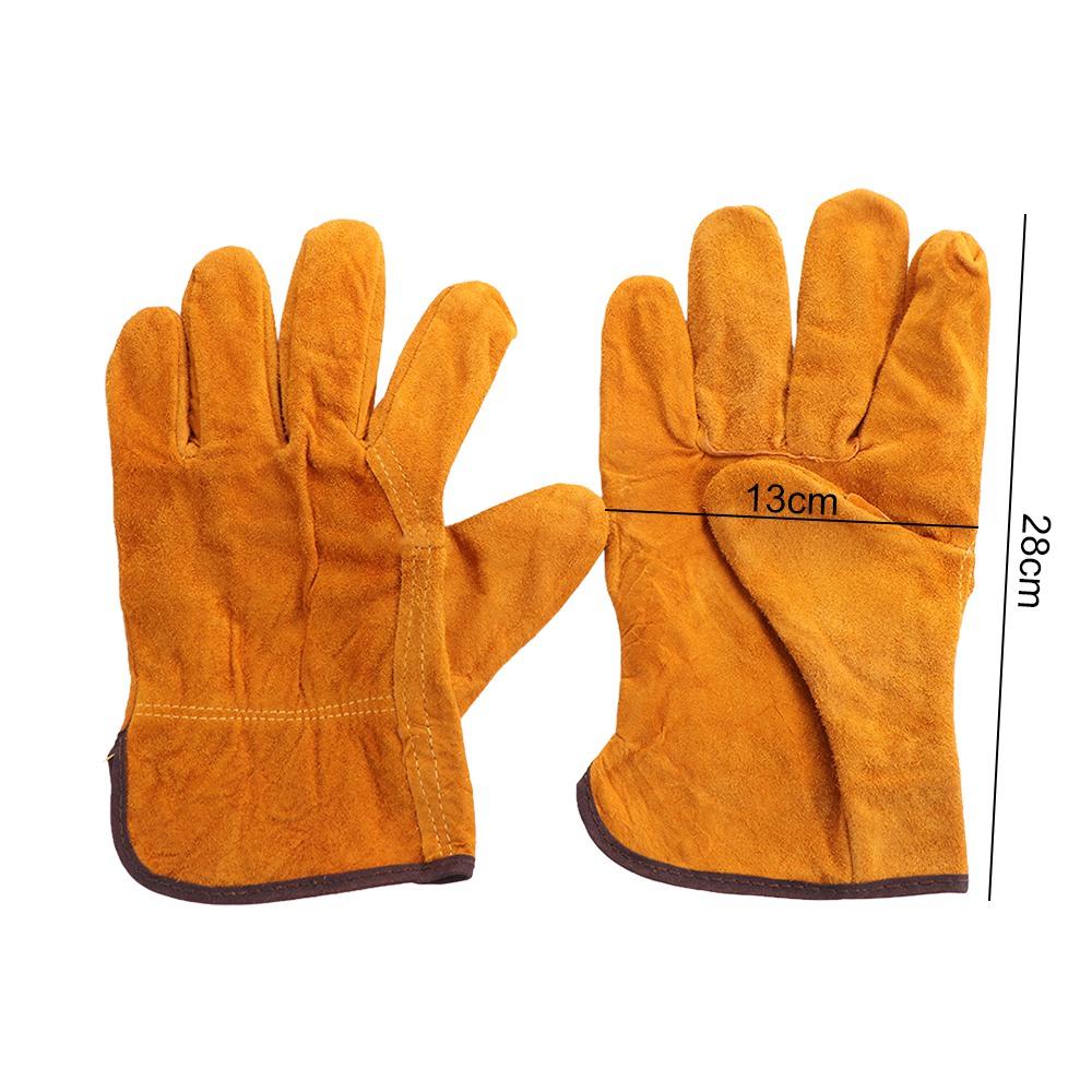 1 Pair Cow Leather Welding Gloves Fireproof Welder Gloves Durable Work Safety Glove Welding