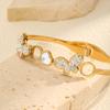 Luxurious Butterfly Bracelet Stainless Steel Jewelry Sparkling Rhinestones Bangles Trendy Gold Color Bracelet For Women Mom Gift