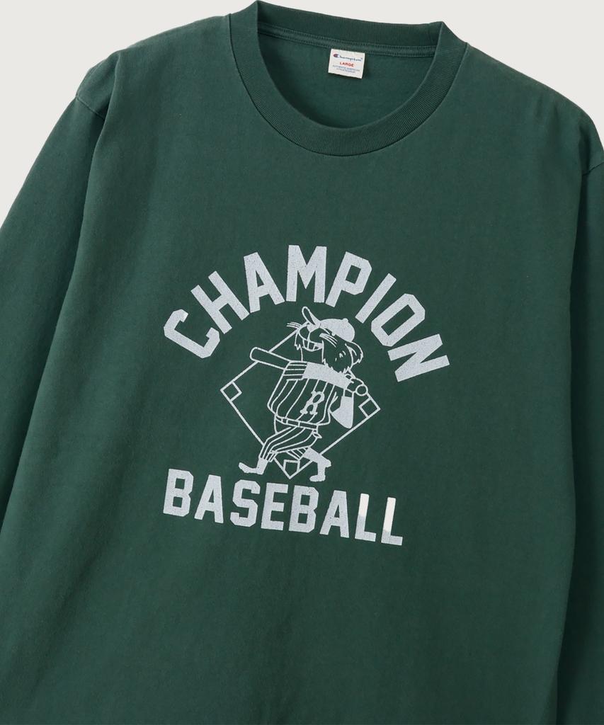 CHAMPION Baseball Regular Fit Long Sleeve T-Shirt Dark Green