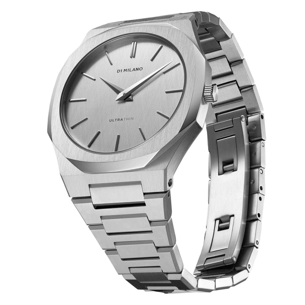Авторизованный дистрибьютор D1 Milano Watch UTBJ23 Ультратонкий льняной ремень 40 мм из нержавеющей стали, серебристый [D1 MILANO] Мужской [ULTRA THIN]