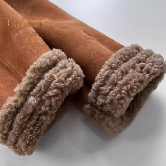 Женское зимнее пальто из толстого плюша, короткое, с круглым вырезом, однобортное, свободного покроя, для повседневных поездок в школу и обратно