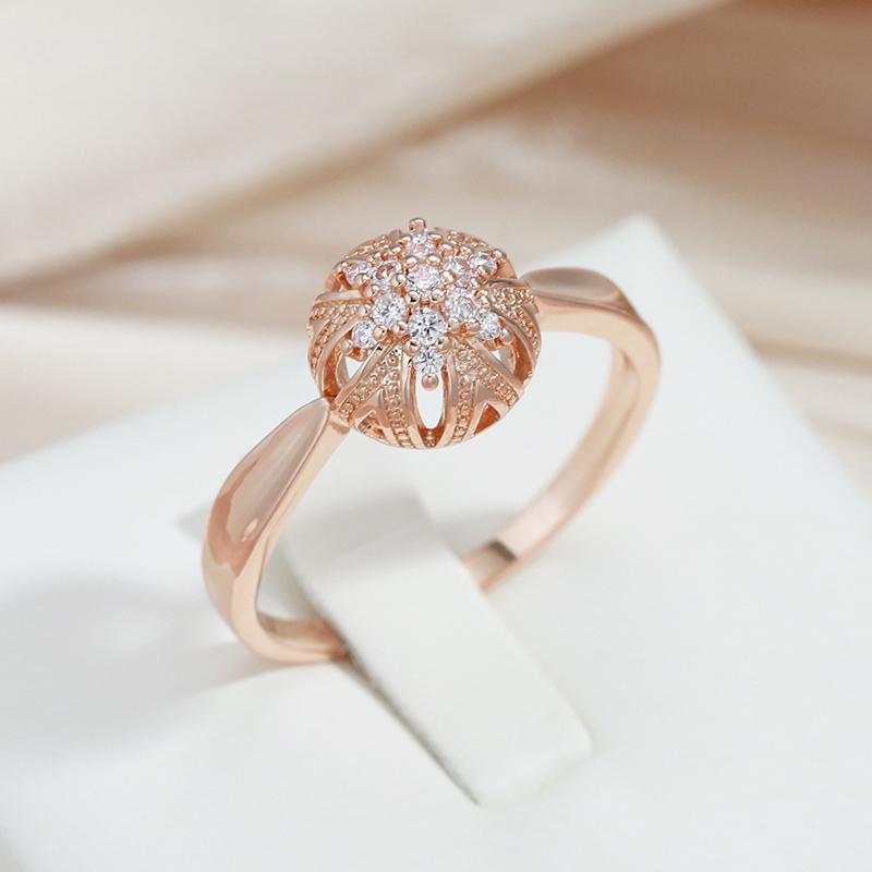 Кольца с кубическим цирконием для женщин, цвет розового золота, изящные ювелирные изделия AVE