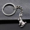 Модные брелоки с животными, винтажный серебристый кулон в виде кролика, брелок для сумки, кошелька, брелок, ювелирные изделия