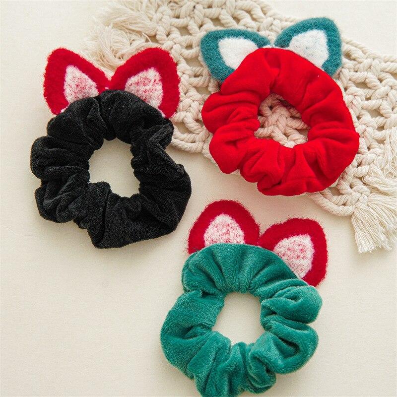 Рождественские милые плюшевые тканевые веревки для волос, модные эластичные резинки для волос, резинки для волос, повязка на голову, кольца для волос, женские аксессуары для волос