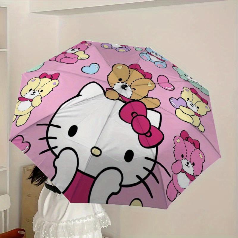 1pc Hello Kitty Teddy Bears Umbrella with Plastic Handle,Suitable for All Seasons Home Travel Outdoor UmbrellaSanlio539