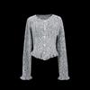 Ta Tu Women's Simple Ruffle Edge Long Sleeve Knitted Cardigan