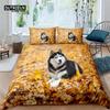 Luxury 3D Cute Dog Print Home Living 2/3Pcs Comfortable Duvet Cover Pillowcase Bedding Set Queen and King EU/US/AU/UK Size