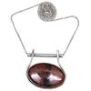 Махагоновый обсидиан Драгоценный камень День матери Серебряное колье 20 дюймов