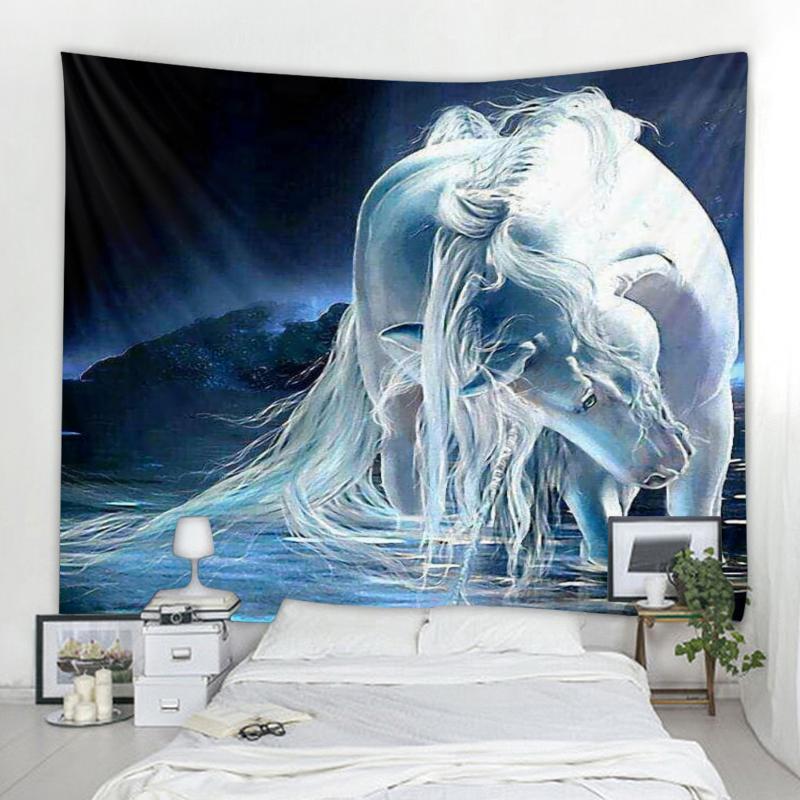 Настенный гобелен в стиле бохо для дома, спальни, гостиной, настенный гобелен в стиле фэнтези, декоративный настенный гобелен с единорогом