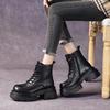 The First Layer of Cowhide Martin Boots for Women In the Autumn and Winter of 2025, the New Retro Lace-up Leather Thick-soled Muffin Leather Boots for