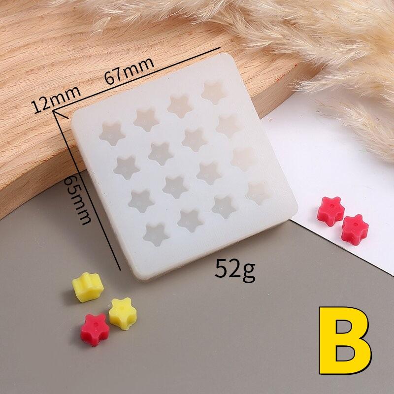 Mini Star Silicone Candle Mold Cherry Blossom Snowflake Cat's Paw Pentagram Mold Diy Cake Fire Paint Wax Granules Silicone Mould