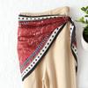 French retro floral silk scarf women's triangle scarf headscarf foreign accessories small scarf atmosphere belt fart curtain