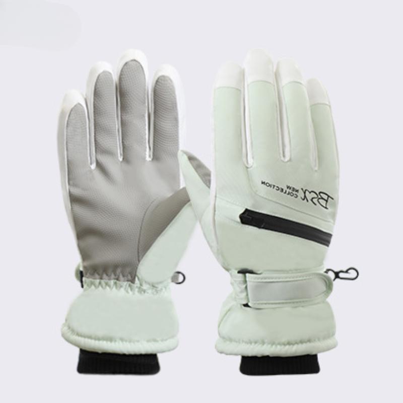 Зимние лыжные перчатки для женщин для велоспорта на открытом воздухе с плюшем и утолщенными перчатками, нескользящие перчатки, водонепроницаемые перчатки, ветрозащитные спортивные теплые перчатки