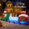 8.85FT Inflatable Christmas Train Santa Friends Toy LED Lit Festive Gift Xmas Yard Party Decoration Xmas Supplies Home Ornament