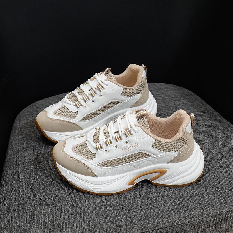 Повседневные женские туфли Dad Shoes на толстой платформе, нескользящие кроссовки для ходьбы со шнуровкой, удобные теннисные кроссовки, женские легкие дышащие кроссовки для бега