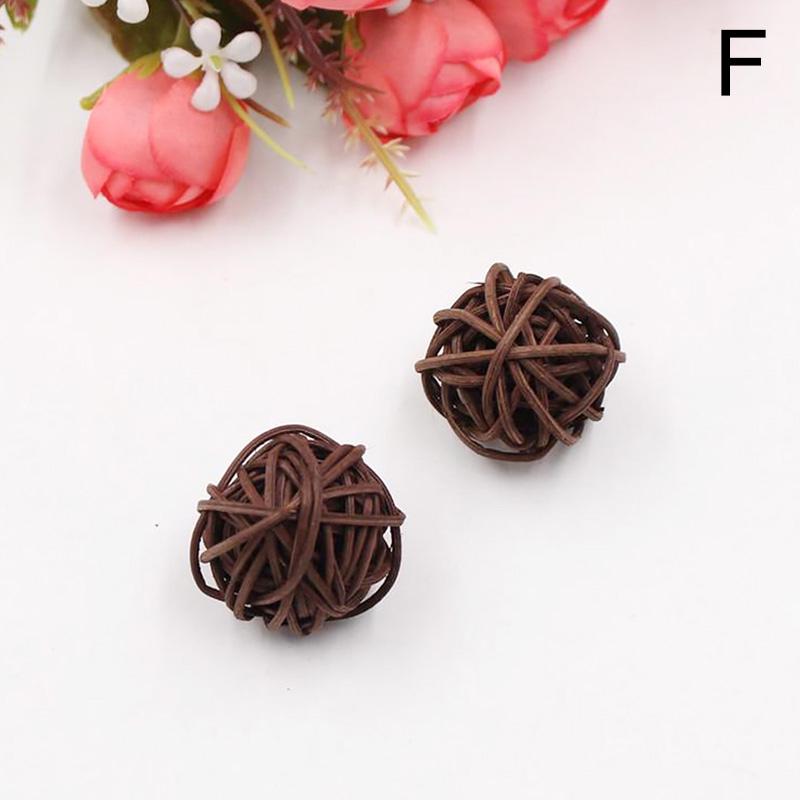 10 шт., DIY украшения, праздничный декор, поделки своими руками, 3 см, разноцветный мяч из ротанга, детские игрушки, украшения для дома