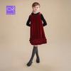 Little Naive Girls' Fleece-Lined Velvet Sleeveless Dress