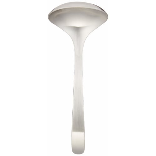 Sori Yanagi's Tsubame-Sanjo stainless steel sauce ladle features a simple, easy-to-use design and a matte finish. Its one-piece construction makes it