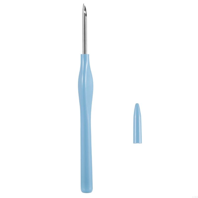 62KD Инструмент для вышивания пуансонной иглой, вышивальная ручка-игла с защитным колпачком, прост в использовании для рукоделия дома и в путешествиях