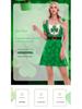 Clover St. Patrick's Day Irregular Sleeve Dress with Digital Print Skirt for Women