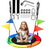 Socpuro Swing 105cm Outdoor Indoor 600D UV Easy To For Kids and Load Outdoor Playground Outdoor Playground Adjustable Rope Included Set, Diameter, &