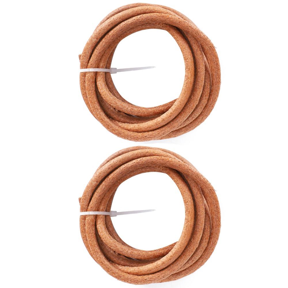 2pcs Cowhide Sewing Machine Belts 180cm 70.9 Inch Length Leather Drive Belt Durable With Hook Treadle Parts Home Use