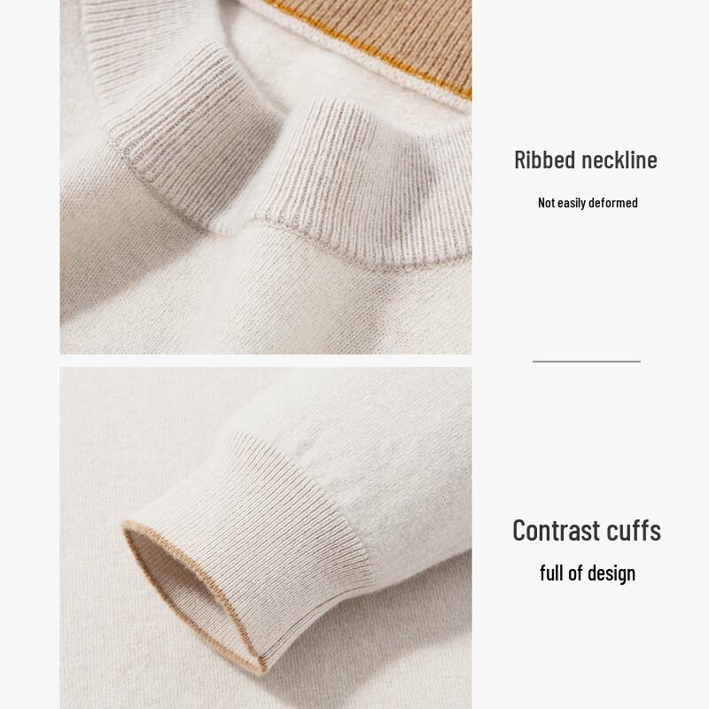 Luosi Men's Double-Layer Round Neck Wool Sweater