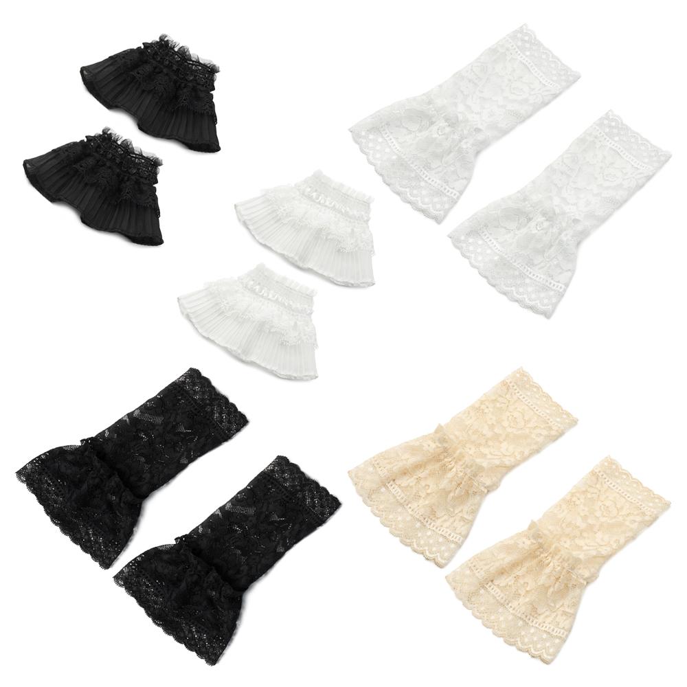 Decorative Gloves Arm Cover Lace Cuffs Ruffles Elbow Sleeve Fake Sleeve Detachable Sleeve Cuffs