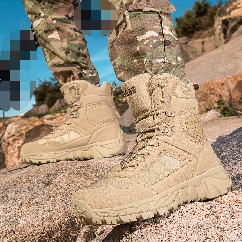Мужские скальные туфли Тактические ботинки Водонепроницаемые Военные Высокого качества Мотоциклетные Охотничьи Походные Дышащие ботинки