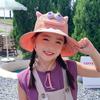 Kids Summer UV Protection Sun Hat Boys Girls Cartoon Mesh Breathable Wide Brim Fisherman Cap for Outdoor Shade